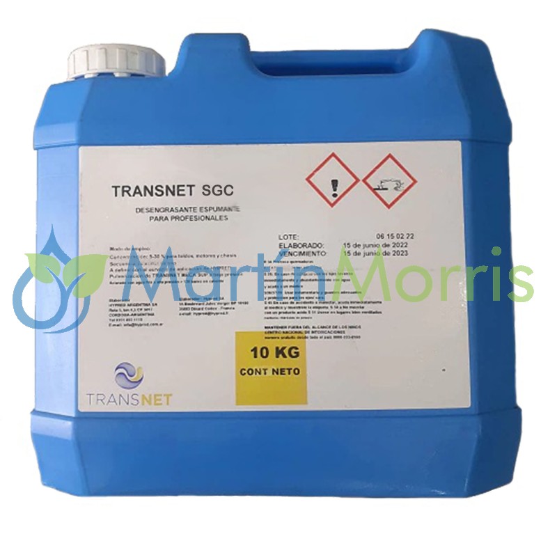 Transnet SGC de 10 kg Detergente de alta concentración para carrocerías